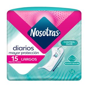 Protector Nosotras Diarios Largos 15 Unidades