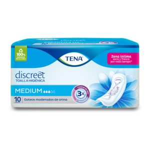 Toalla Tena Discreet Medium 10 Unidades 3 Gotas