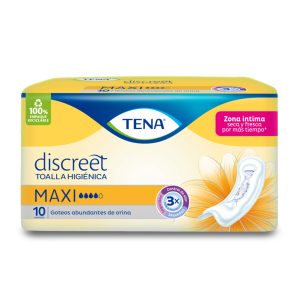 Toalla Tena Discreet Maxi 10 Unidades 4 Gotas
