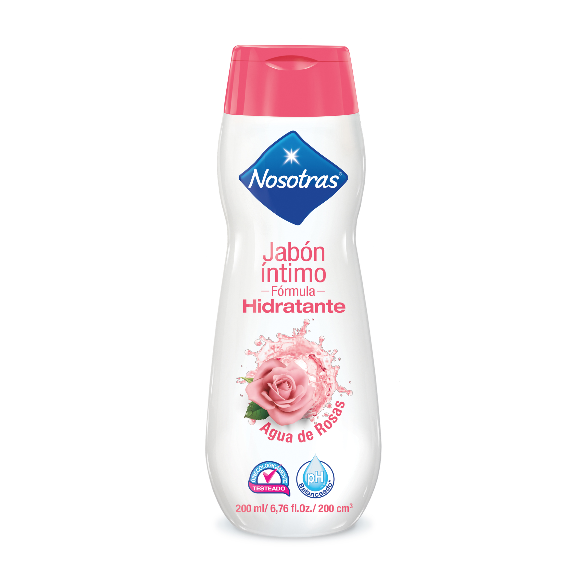 7702026184445-1 Jabón Intimo Nosotras Agua de Rosas 200 mL - Imagen 1