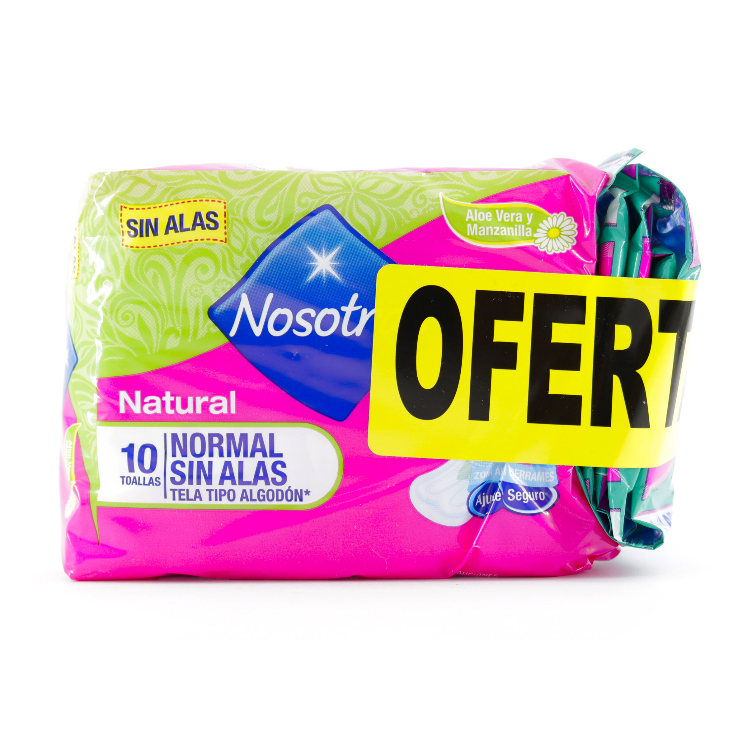 7702027401251 Toalla Nosotras Normal Natural Sin Alas 10 Unidades - Imagen 1