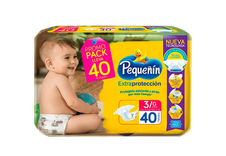 PAÑAL PEQUEÑIN EXTRAPROTECCION ETAPA 3 40 UNIDADES Pañal Pequeñin Extraproteccion Etapa 3 40 Unidades - Imagen 1