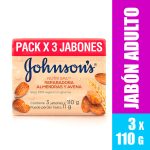 Jabón Johnsons Avena y Almendras 110 g Tripack