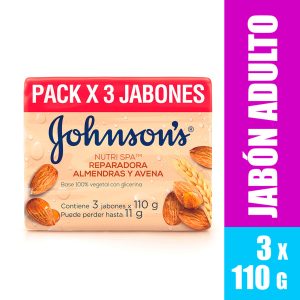 Jabón Johnsons Avena y Almendras 110 g Tripack