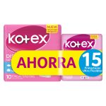 Toalla Kotex Discreta Ultrafina 10 Unidades + 15 Protectores Kotex Ultra Flexible