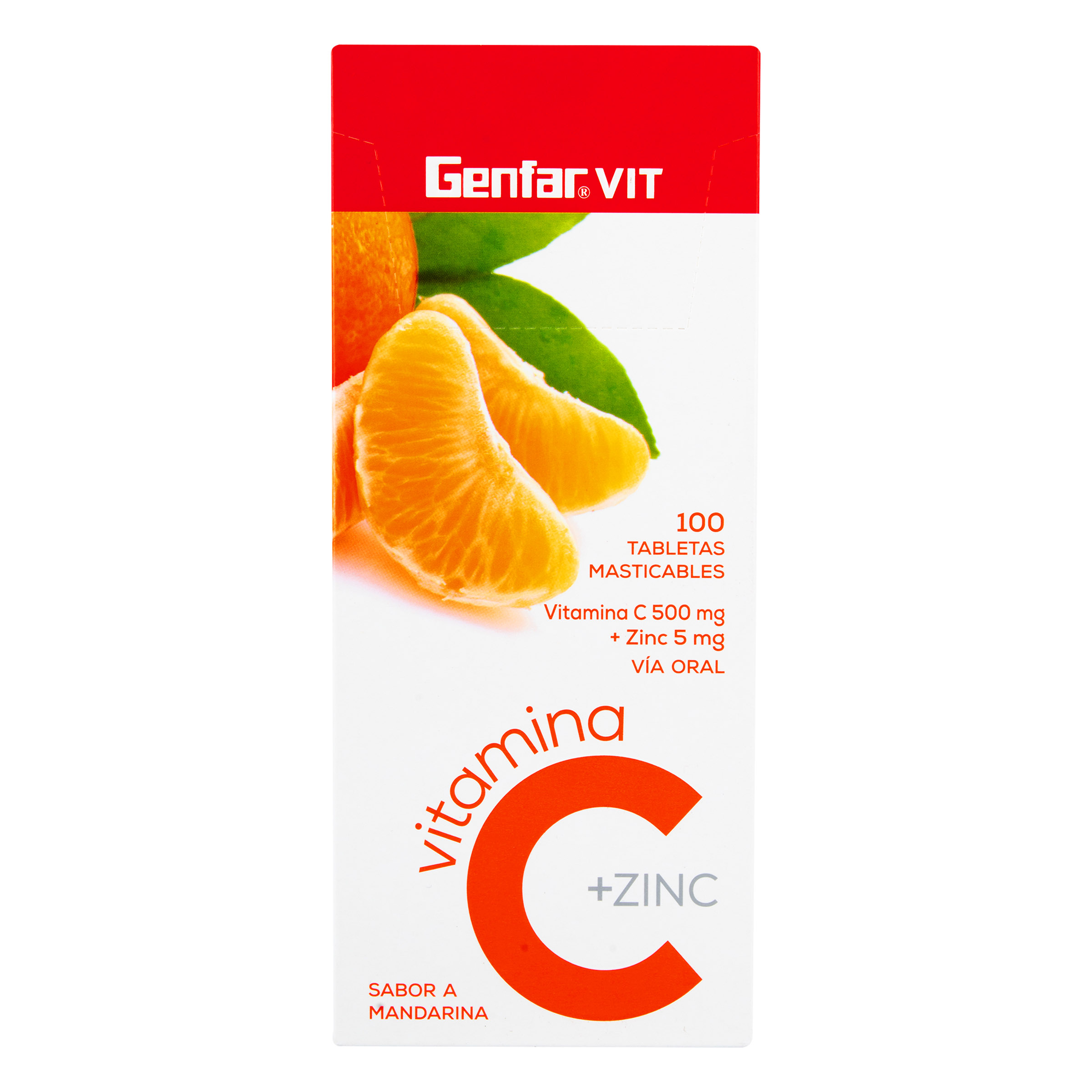 7702605109272-1 Vitamina C 500 Mg + Zinc Sabor Mandarina 100 Tabletas - Imagen 1