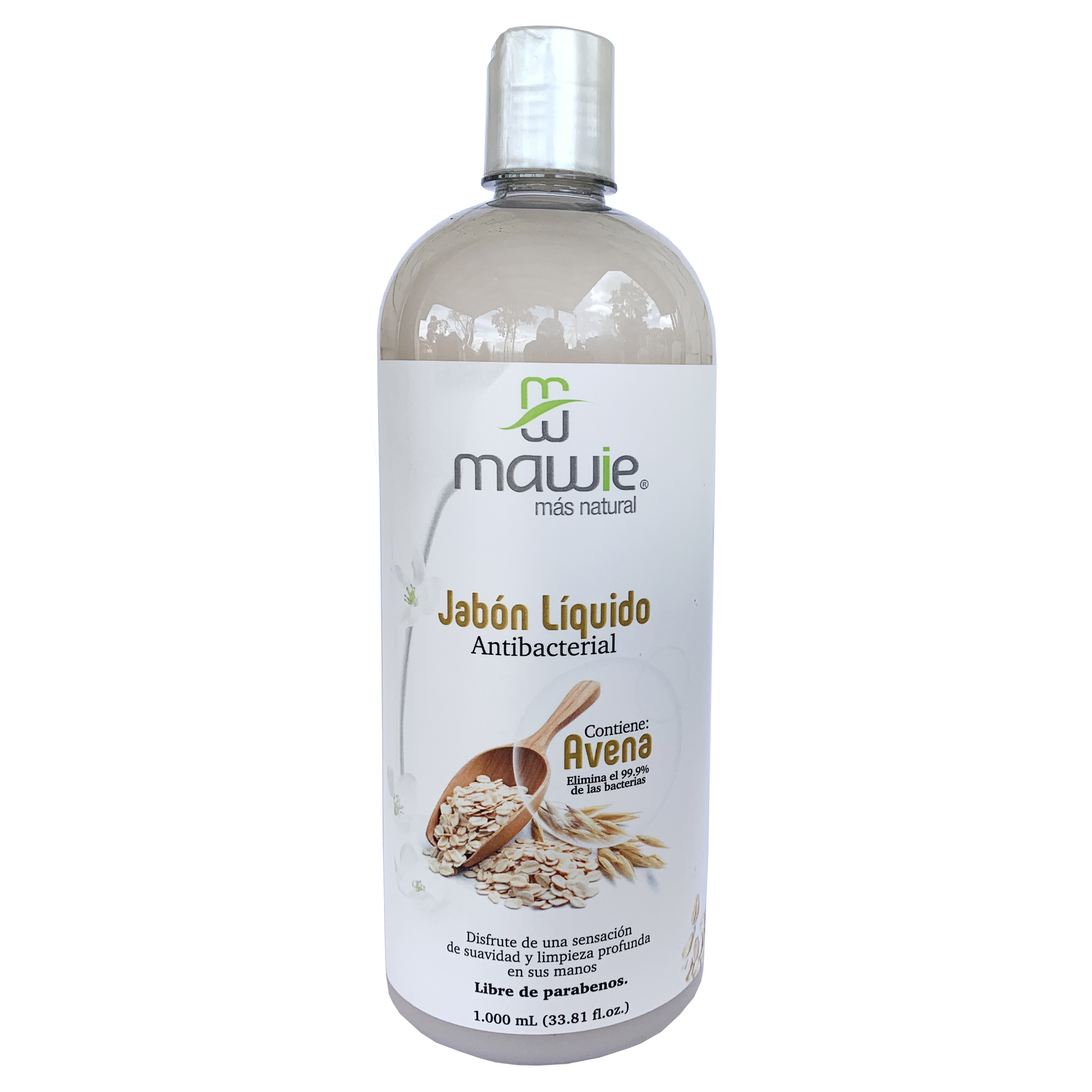 7707302110286-1 Jabón Líquido Antibacterial de Avena Mawie 1000 mL - Imagen 1