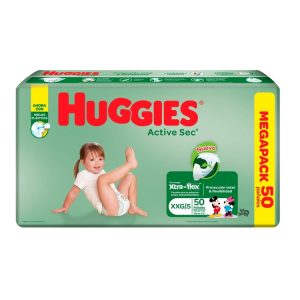 Pañal Huggies Active Sec Etapa 5 Xxg 50 Unidades