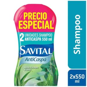 2 Champu Savital Anticaspa 550 mL