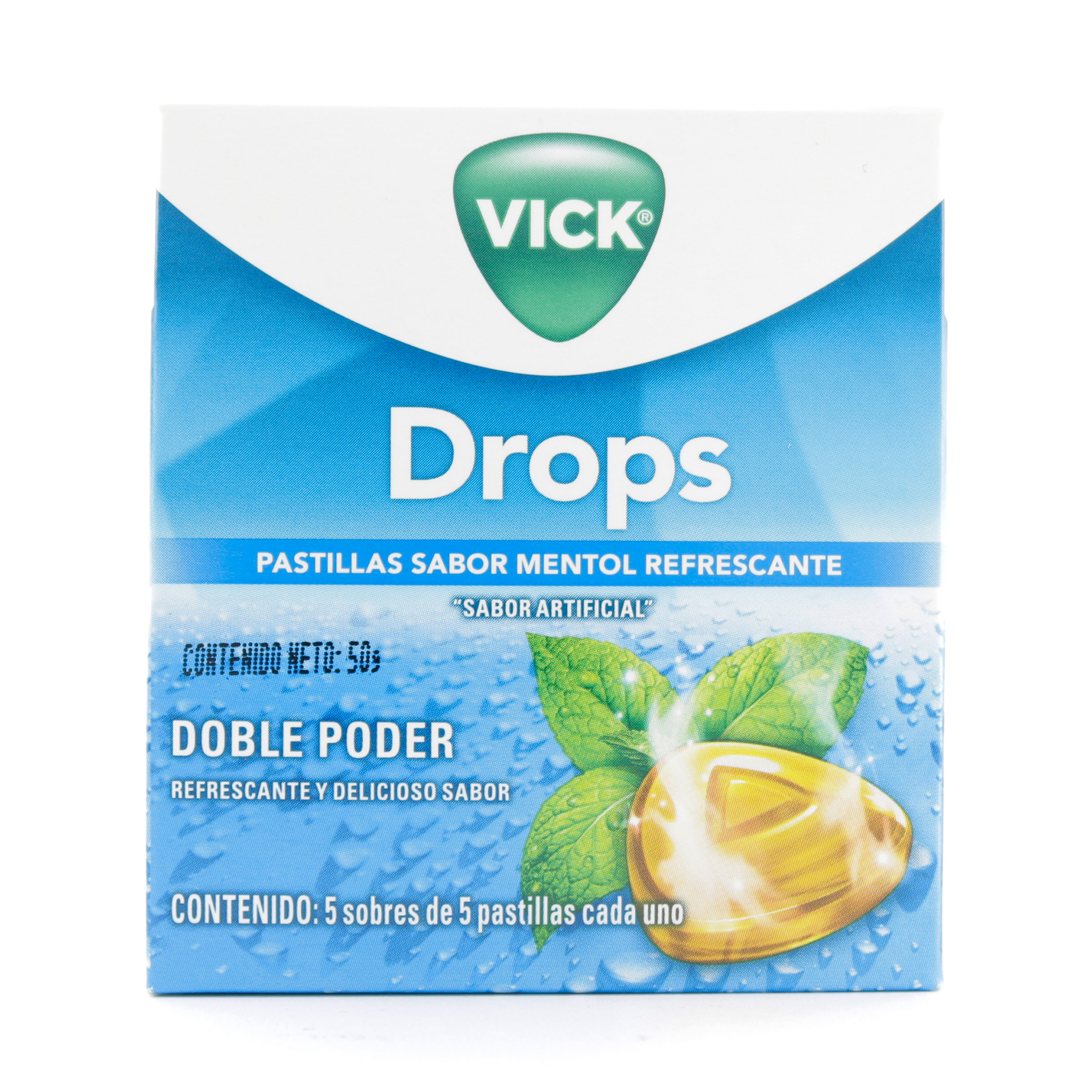 7506339393545 Vick Drops Pastillas Sabor A Mentol 5 Sobres - Imagen 1