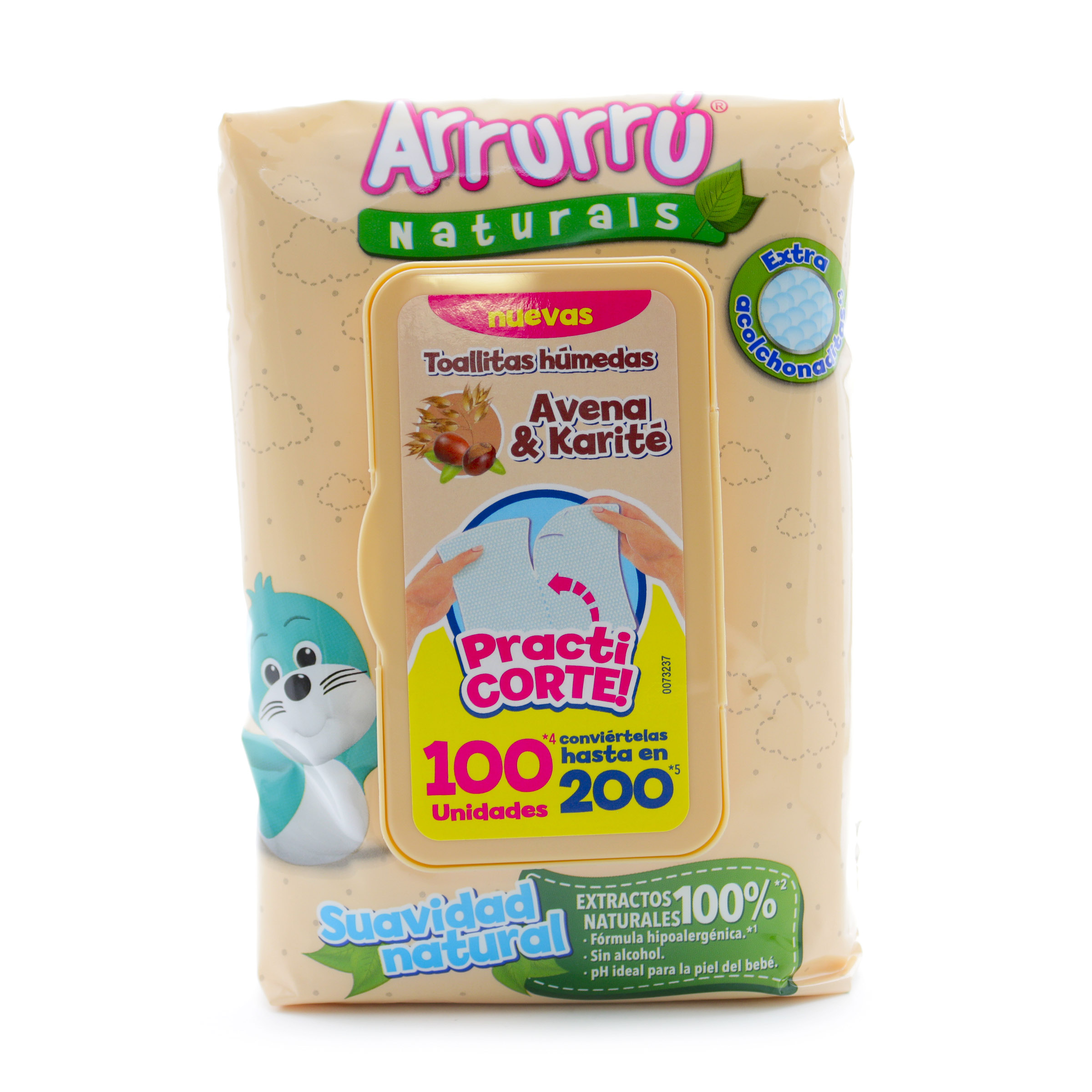 7702277305170 Toallitas Húmedas Arrurru Avena y Karite 100 Unidades - Imagen 1