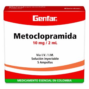 Metoclopramida 10 mg 2 mL 5 Ampollas Genfar