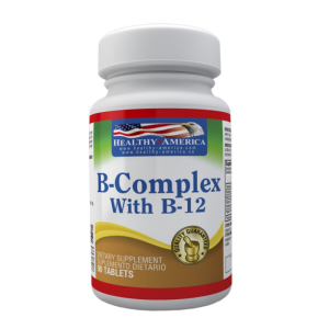 B Complex With B12 90 Tabletas Healthy de America