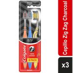 Cepillo Colgate Zig Zag Charcoal X 3 Unidades