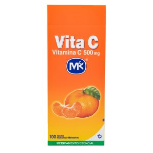 Vitamina C Masticable Sabor Mandarina 100 Tabletas MK