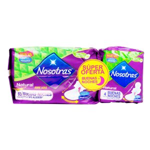 Toallas Higiénicas Nosotras Buenas Noches 10 Unidades