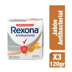 Jabón Rexona Antibacterial Avena 3 Unidades 120 g C/U