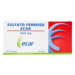 Sulfato Ferroso 200 mg 250 Grageas Ecar