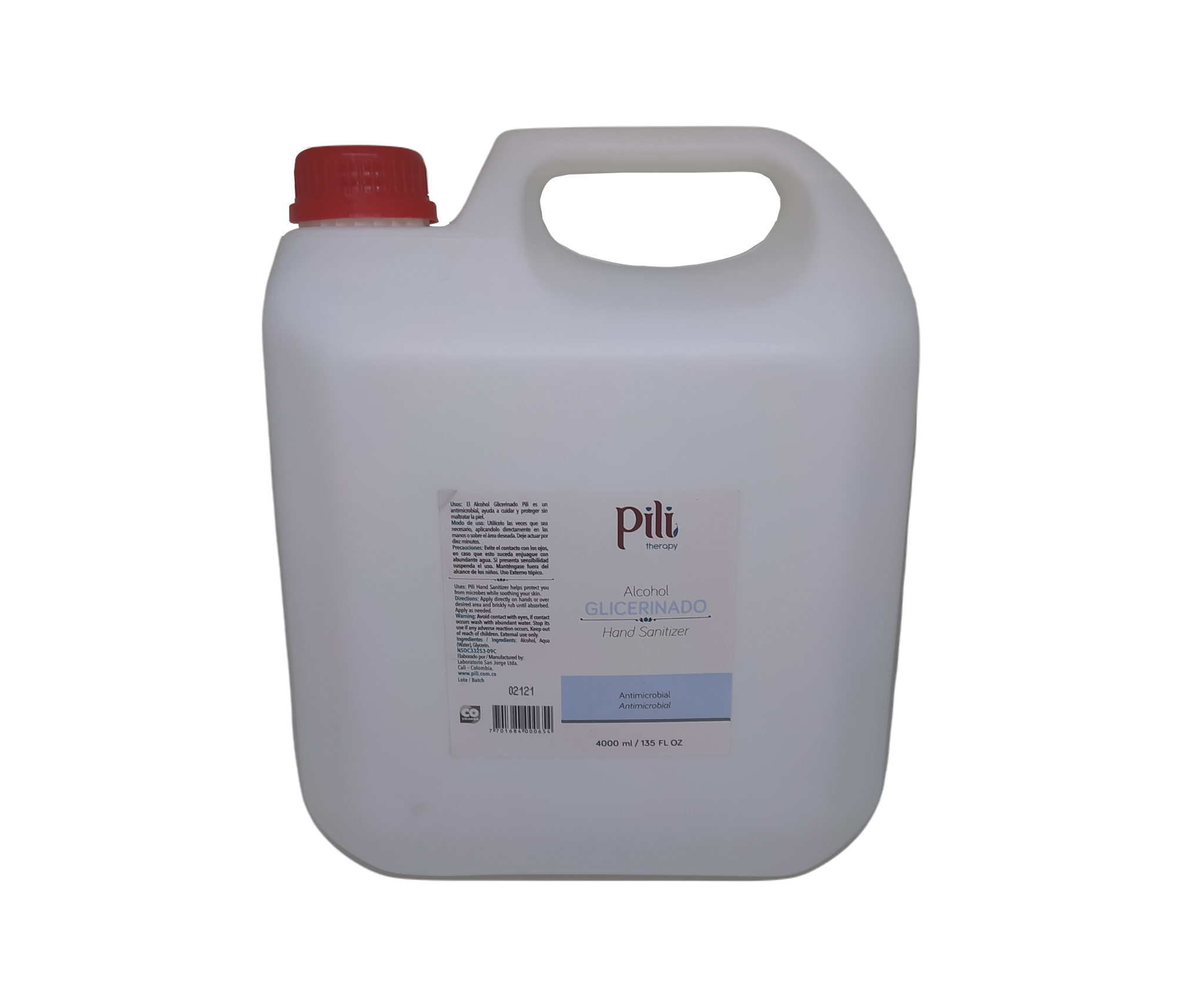 7701684000654.jpg Alcohol Glicerinado Pili 4000 mL - Imagen 1