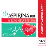 Aspirina 100 mg 140 Tabeltas