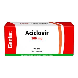 Aciclovir 200 mg 25 Tabletas Genfar