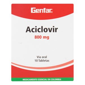 Aciclovir 800 mg 10 Tabletas Genfar
