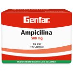 Ampicilina 500 mg 100 Cápsulas Genfar