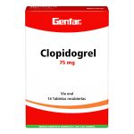 Clopidogrel 75 mg 14 Tabletas Genfar