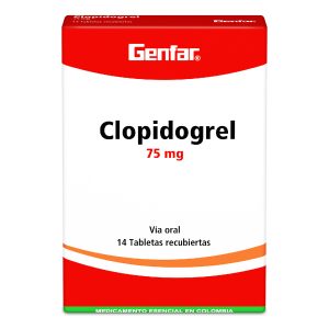 Clopidogrel 75 mg 14 Tabletas Genfar
