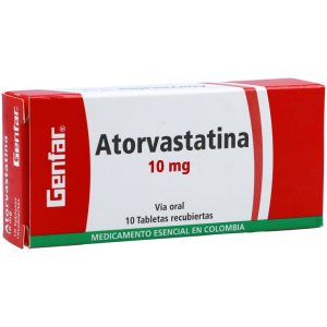 Atorvastatina 10 mg 10 Tabletas Genfar