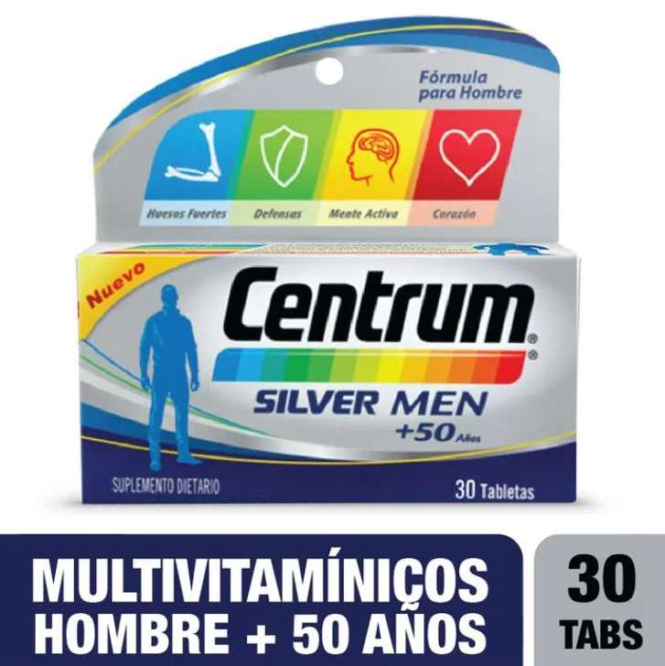CENTRUM-SILVER50-MEN-30-TABLETAS-1.png Centrum Silver+50 Men 30 Tabletas - Imagen 1