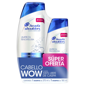 Champu Head Shoulders Limpieza Renovadora 375 mL + 180 mL