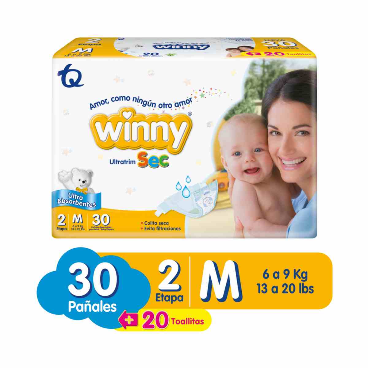 PANAL-ETAPA-2-WINNY-ULTRASEC-30-UNIDADES.jpg Pañal Etapa 2 Winny Ultratrim Sec 30 Unidades - Imagen 1