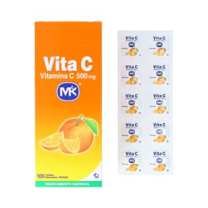 Vitamina C Masticable Sabor Naranja 100 Tabletas MK
