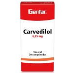 Carvedilol 6.25 mg 30 Tabletas Genfar
