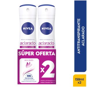 Desodorante Nivea Spray Aclarado Efecto Satín 150 mL