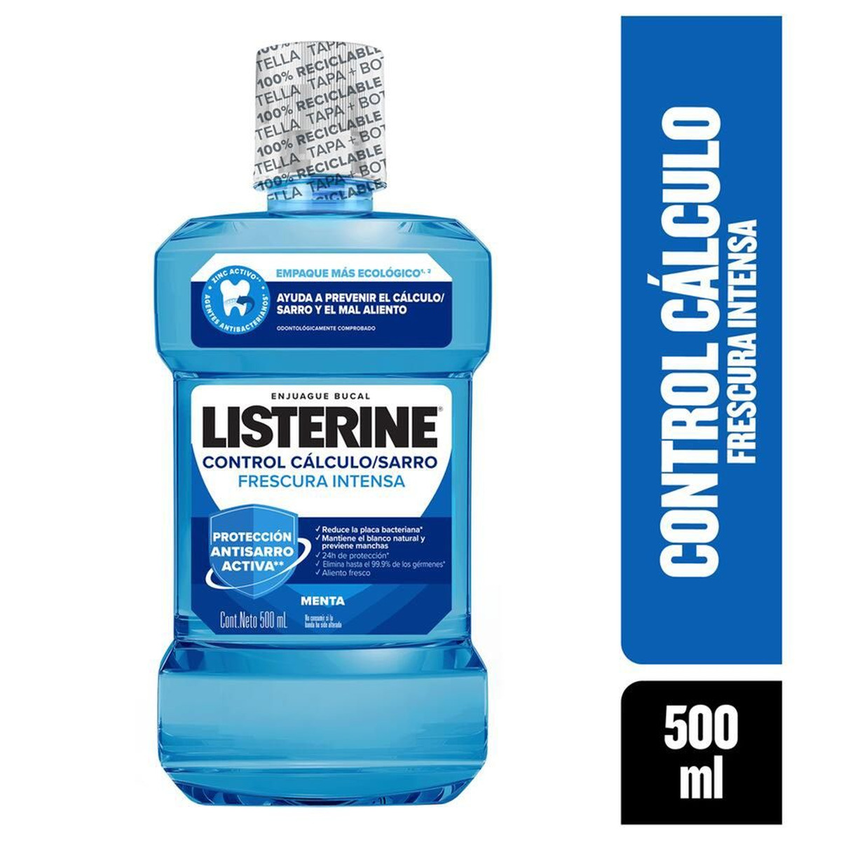 7702035432445_0 Enjuague Bucal LISTERINE® Control Cálculo/Sarro Frescura Intensa 500mL - Imagen 1