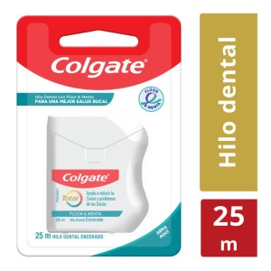 Hilo Dental Colgate Total con Fluor y Menta 25 Metros