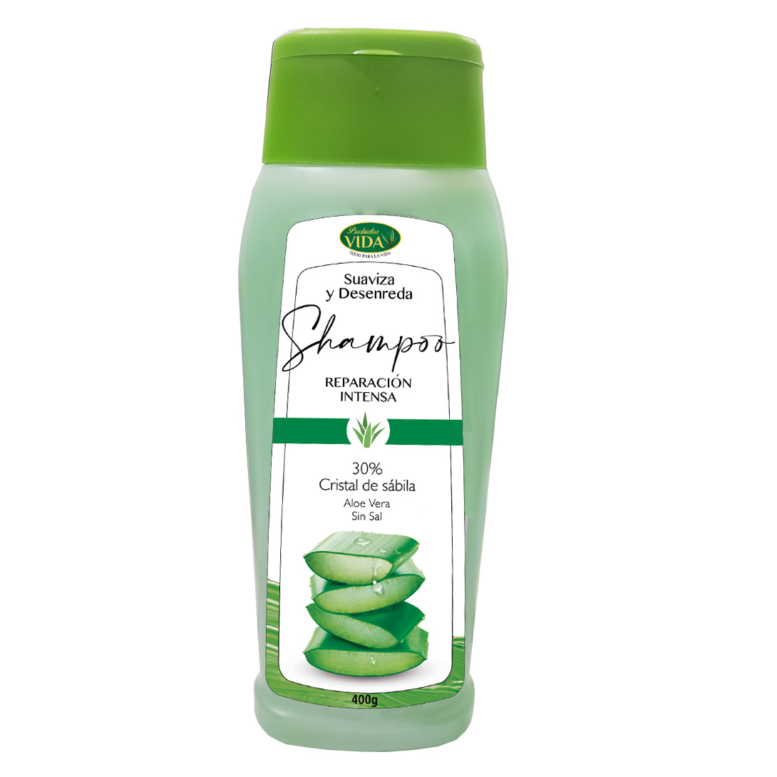 shampoo sabila sin sal 2023 Champú Sábila Reparación Intensa 400 mL Productos Vida - Imagen 1