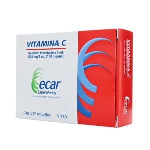 Vitamina C Inyectable Ecar 10 Ampollas 5 mL